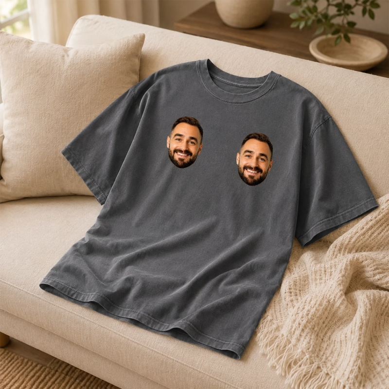 Custom Photo Comfort T-Shirt - Personalized Anniversary Wedding Gifts For Husband And Wife, Him And Her - Side By Side For Life