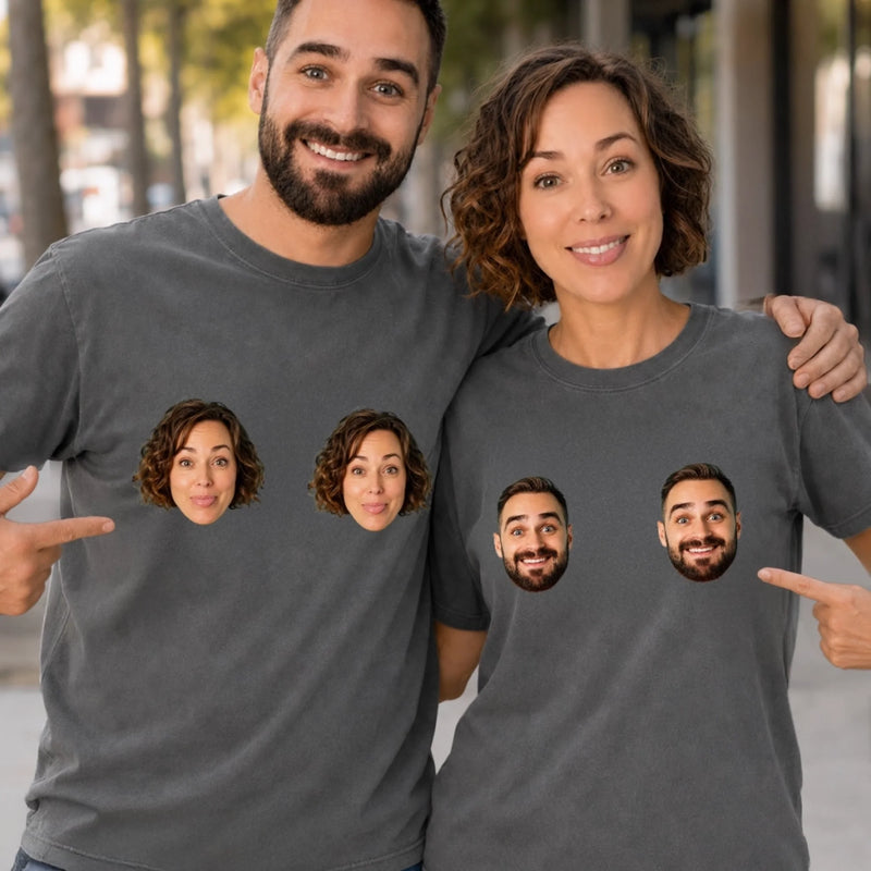 Custom Photo Comfort T-Shirt - Personalized Anniversary Wedding Gifts For Husband And Wife, Him And Her - Side By Side For Life