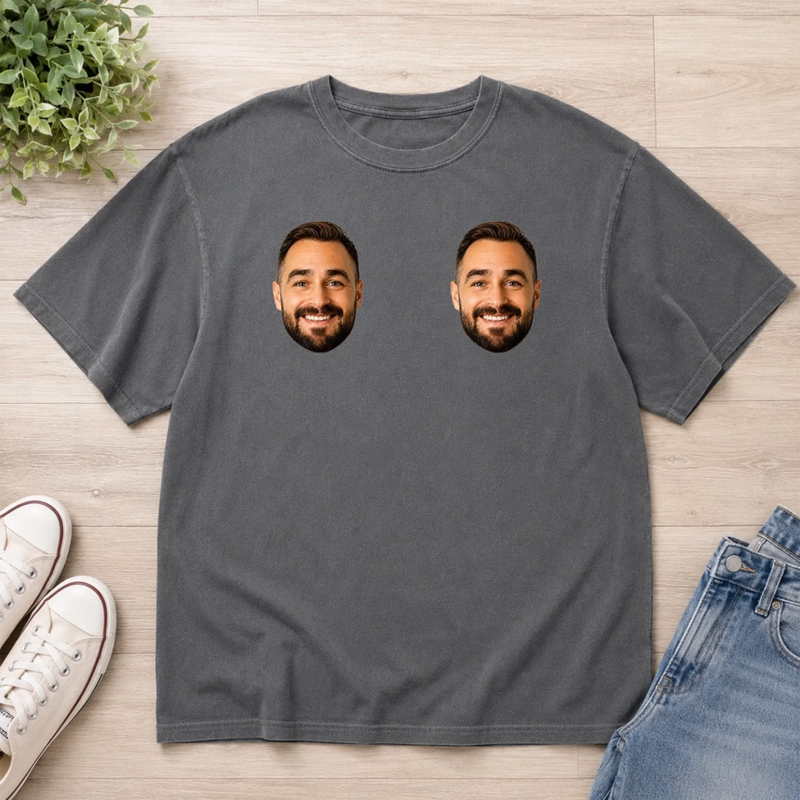 Custom Photo Comfort T-Shirt - Personalized Anniversary Wedding Gifts For Husband And Wife, Him And Her - Side By Side For Life