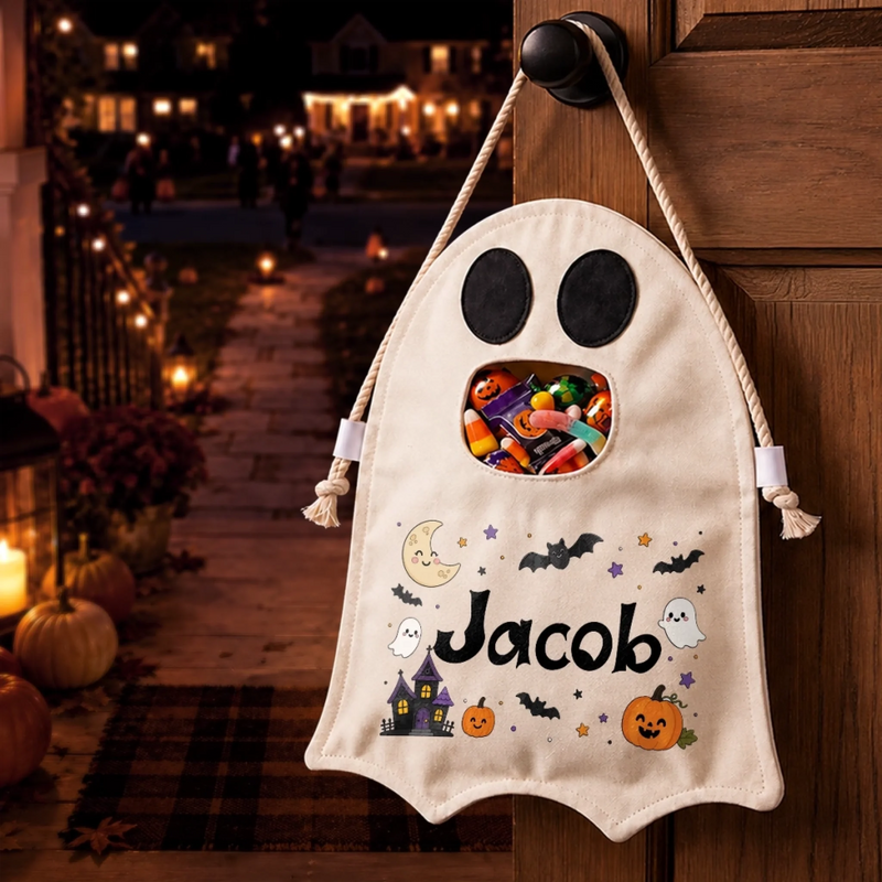 Custom Ghost Bag - Personalized Halloween  Birthday Gifts For Kids - Boo Is My Favorite Mood