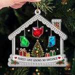 Custom Long Distance Acrylic Ornament - Personalized Christmas Birthday Gifts For Family - Love Keeps Us Together Always