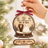 Custom First Christmas Wooden Ornament With Tag - Personalized Anniversary Christmas Wedding Gifts For Husband And Wife, Him And Her - Our Forever Starts Here