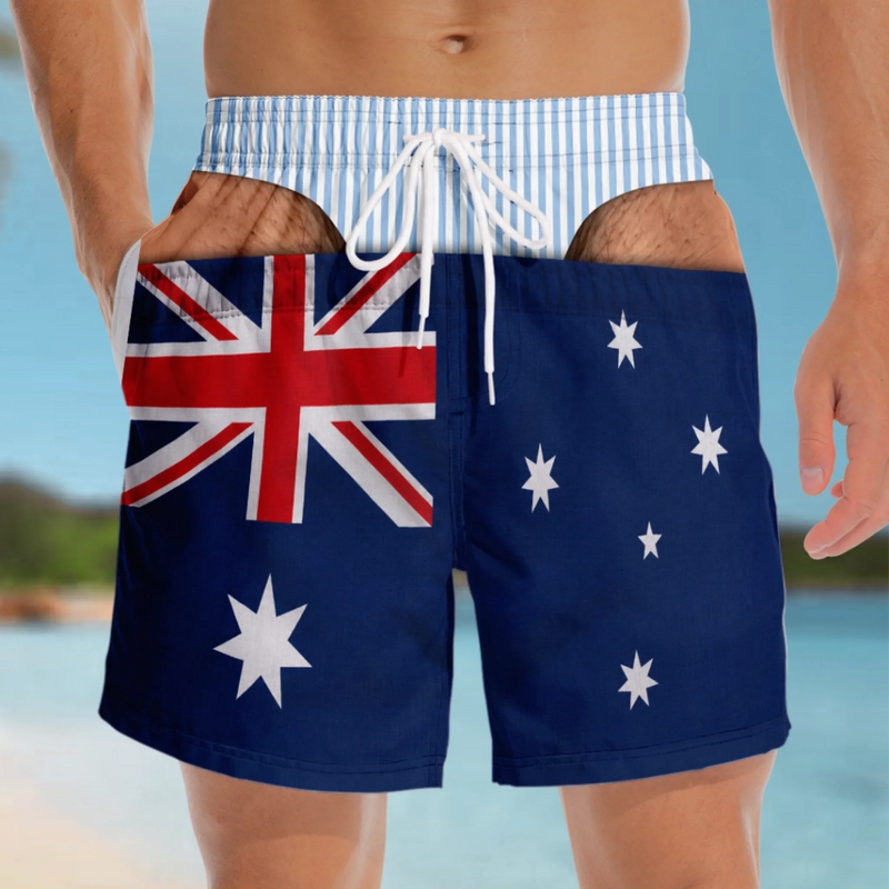 Custom Funny Men Swim Trunks - Personalized Birthday Gifts For Husband, Son, Grandson, Brother, Grandpa, Dad, Yourself - Beach Please