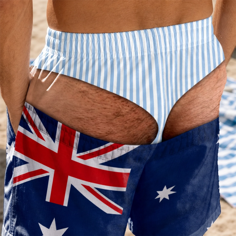 Custom Funny Men Swim Trunks - Personalized Birthday Gifts For Husband, Son, Grandson, Brother, Grandpa, Dad, Yourself - Beach Please