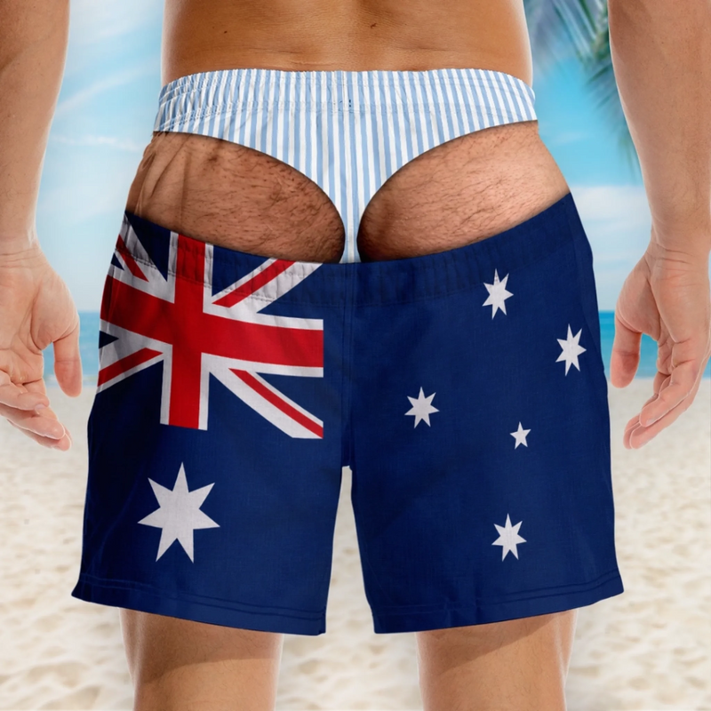 Custom Funny Men Swim Trunks - Personalized Birthday Gifts For Husband, Son, Grandson, Brother, Grandpa, Dad, Yourself - Beach Please