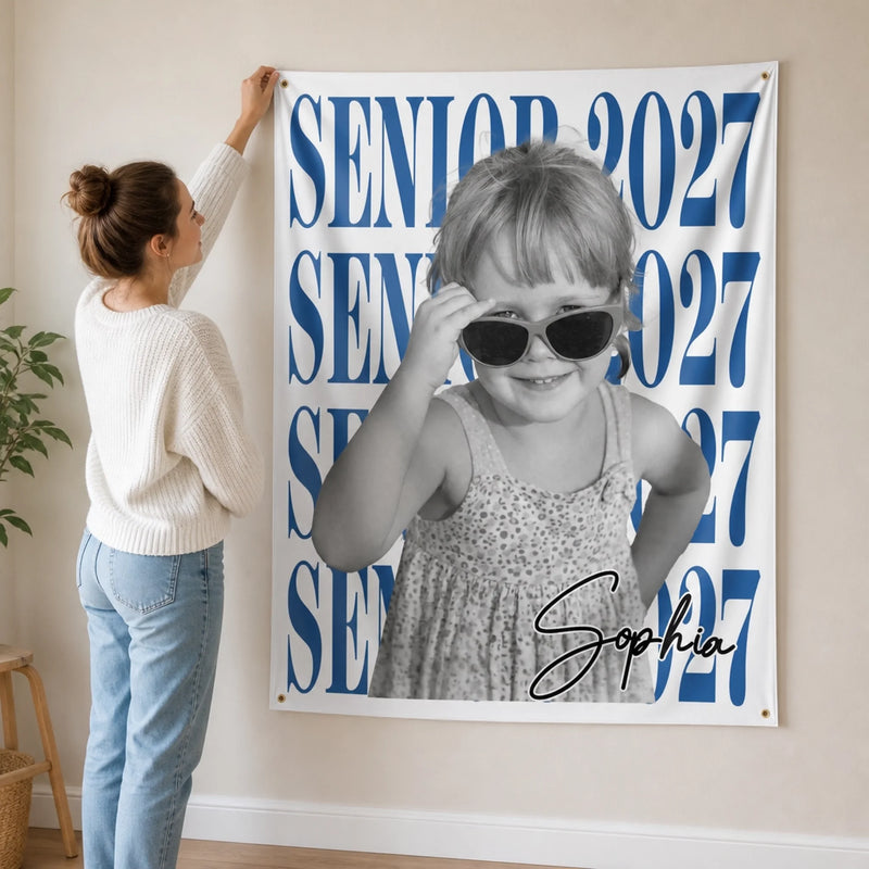 Custom Photo Graduation Backdrop - Personalized Graduation Gifts For Him, Her - From Little Dreams To Big Achievements