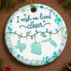 Custom Long Distance Sea Glass Ceramic Ornament - Personalized Best Friend Christmas Birthday Gifts For Women, Besties, Sisters, BFF - Miles Apart, Forever Close Hearts