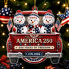 Custom Acrylic Ornament - Personalized America 250th Anniversary Christmas Gifts For Mom, Dad, Brother, Sister - United In Freedom Always