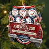 Custom Acrylic Ornament - Personalized America 250th Anniversary Christmas Gifts For Mom, Dad, Brother, Sister - United In Freedom Always