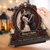 Custom Skeleton 2-Layered Wooden Plaque - Personalized Halloween Decor, Anniversary Wedding Gifts For Husband And Wife, Him And Her - Gothic Romance Written In Bones
