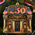 Custom Acrylic Ornament - Personalized America 250th Anniversary Christmas Gifts For Mom, Dad, Brother, Sister - Forever Free And United