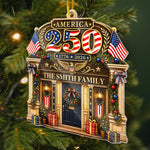 Custom Acrylic Ornament - Personalized America 250th Anniversary Christmas Gifts For Mom, Dad, Brother, Sister - Forever Free And United