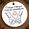 Custom Double-Sided Ceramic Ornament - Personalized Anniversary Wedding Gifts For Husband And Wife, Him And Her - Where Our Love Story First Began