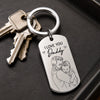 Custom Photo Engraved Keyring - Personalized Birthday Gifts For Mom, Dad - Safe Travels Always