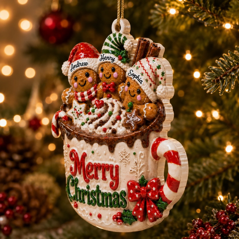 Custom Gingerbread Premium 3D Ornament - Personalized Christmas Birthday Gifts For Mom, Dad, Brother, Sister - Everything Is Better Together
