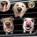 Custom Photo Squishy Nose Car Vent Clip – Personalized Birthday Gifts For Dog Lovers, Dog Dad And Mom - Happiness Is A Wet Nose