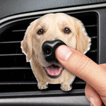 Custom Photo Squishy Nose Car Vent Clip – Personalized Birthday Gifts For Dog Lovers, Dog Dad And Mom - Happiness Is A Wet Nose