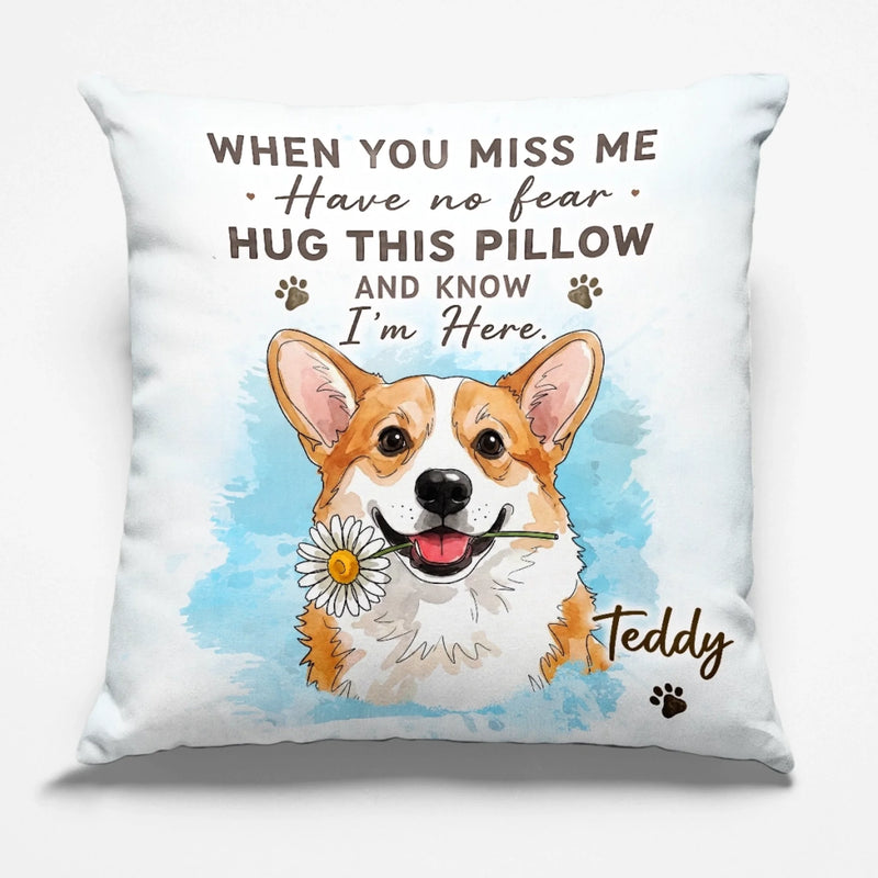 Custom Photo Pillow - Personalized Pet Memorial Sympathy Gifts For Dogs, Cats - Pawprints Never Fade