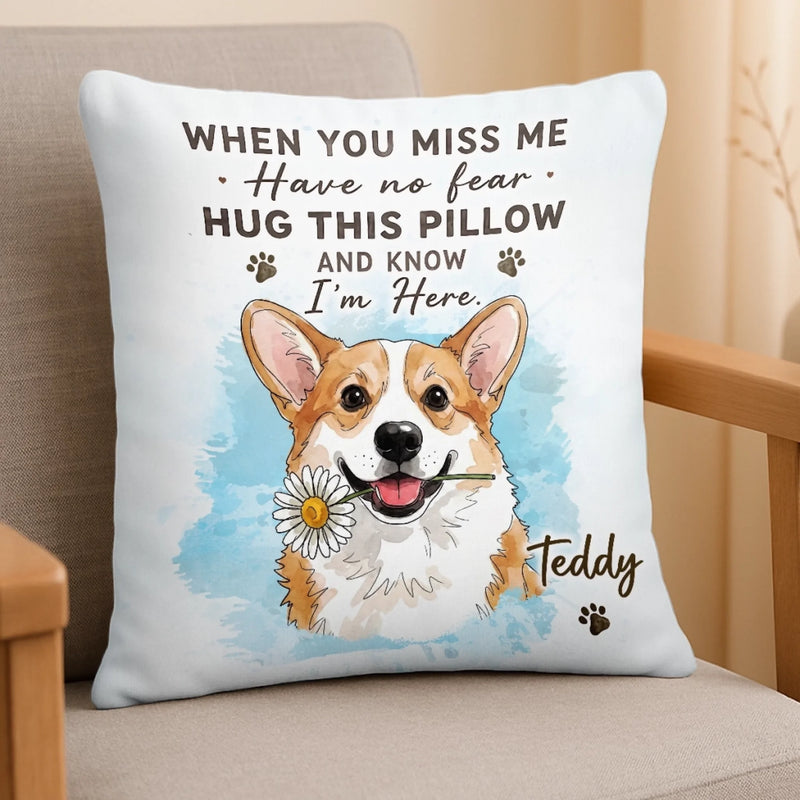 Custom Photo Pillow - Personalized Pet Memorial Sympathy Gifts For Dogs, Cats - Pawprints Never Fade