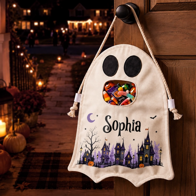 Custom Ghost Bag - Personalized Halloween  Birthday Gifts For Kids - Trick Or Treat Smell My Feet