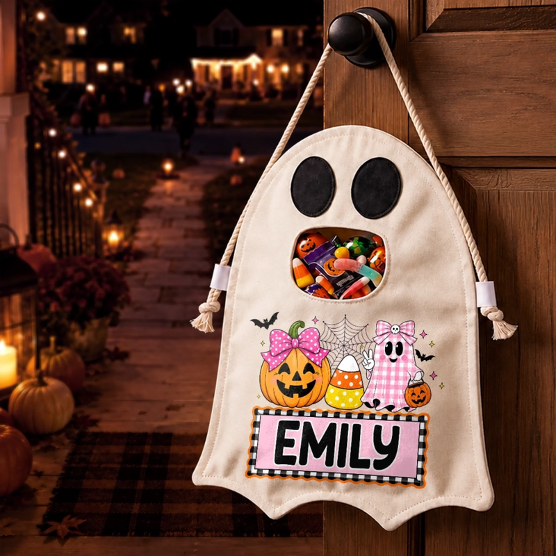 Custom Ghost Bag - Personalized Halloween  Birthday Gifts For Kids - Too Cute To Be Spooky