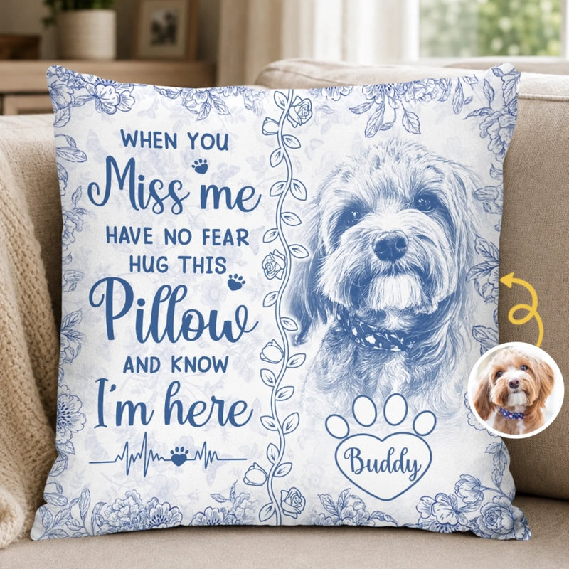 Custom Photo Pillow - Personalized Pet Memorial Sympathy Gifts For Dogs, Cats - Your Love Still Remains