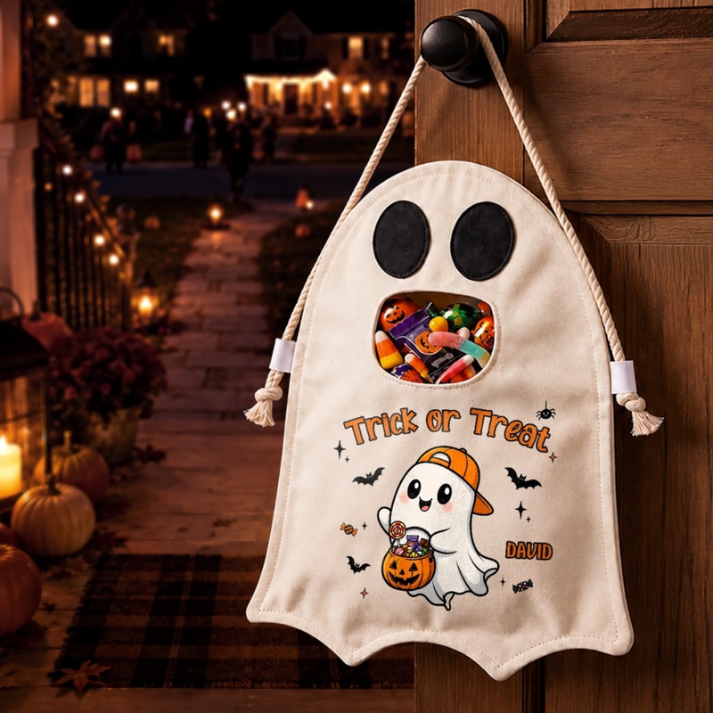 Custom Ghost Bag - Personalized Halloween  Birthday Gifts For Kids - Sweetest Little Ghost In Town