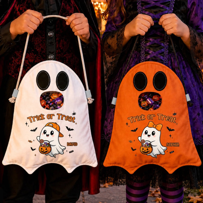 Custom Ghost Bag - Personalized Halloween  Birthday Gifts For Kids - Sweetest Little Ghost In Town