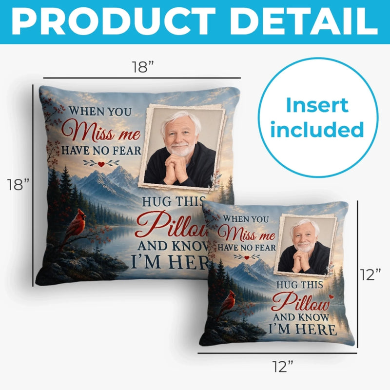 Custom Photo Pillow - Personalized Memorial Sympathy Gifts For Loss Of Mom, Dad - Forever Loving You From Heaven