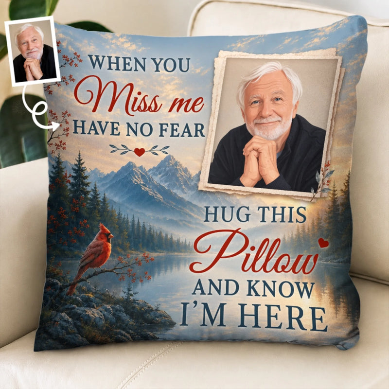 Custom Photo Pillow - Personalized Memorial Sympathy Gifts For Loss Of Mom, Dad - Forever Loving You From Heaven