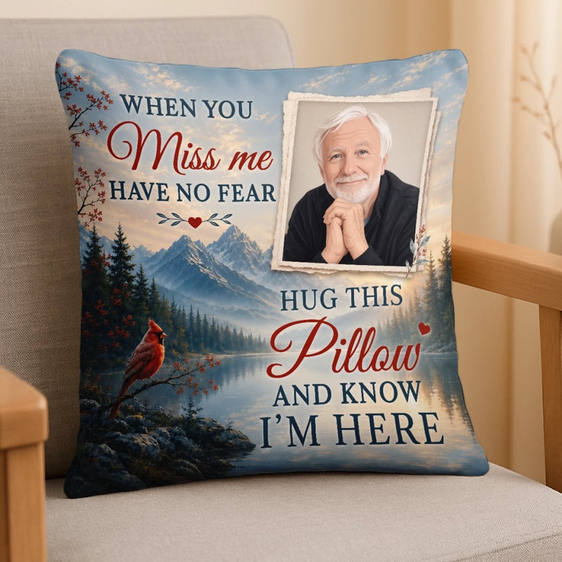 Custom Photo Pillow - Personalized Memorial Sympathy Gifts For Loss Of Mom, Dad - Forever Loving You From Heaven
