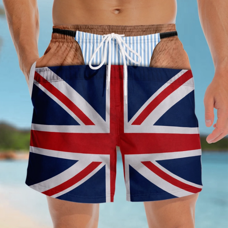 Custom Funny Men Swim Trunks - Personalized Birthday Gifts For Husband, Son, Grandson, Brother, Grandpa, Dad, Yourself - No Shirt No Worries