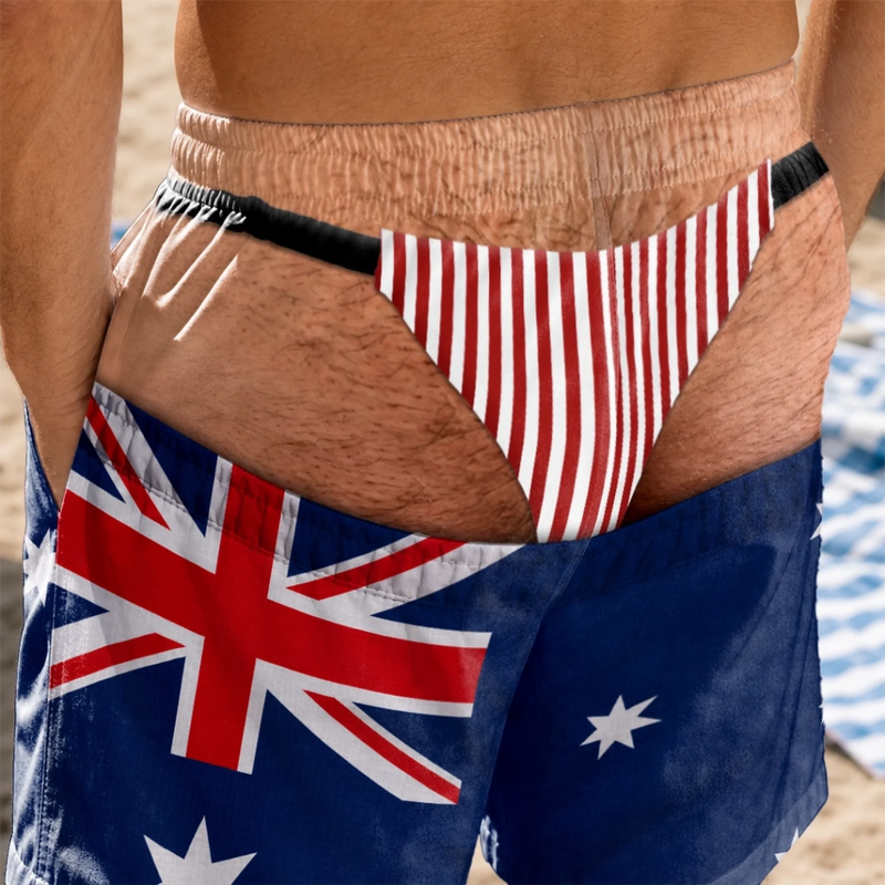Custom Funny Men Swim Trunks - Personalized Birthday Gifts For Husband, Son, Grandson, Brother, Grandpa, Dad, Yourself - Catch Me By The Sea