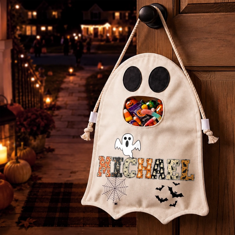 Custom Ghost Bag - Personalized Halloween  Birthday Gifts For Kids - Little Spook Big Fun