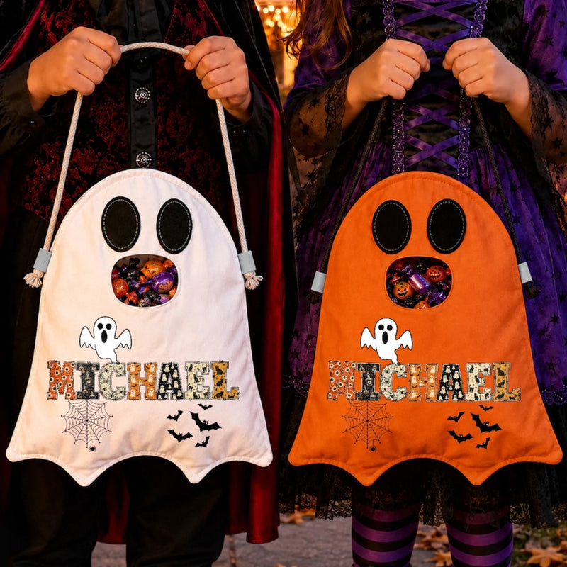 Custom Ghost Bag - Personalized Halloween  Birthday Gifts For Kids - Little Spook Big Fun