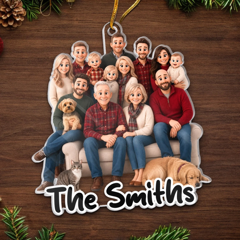 Custom Photo Acrylic Ornament - Personalized Christmas Birthday Gifts For Mom, Dad, Brother, Sister - Making Memories Together