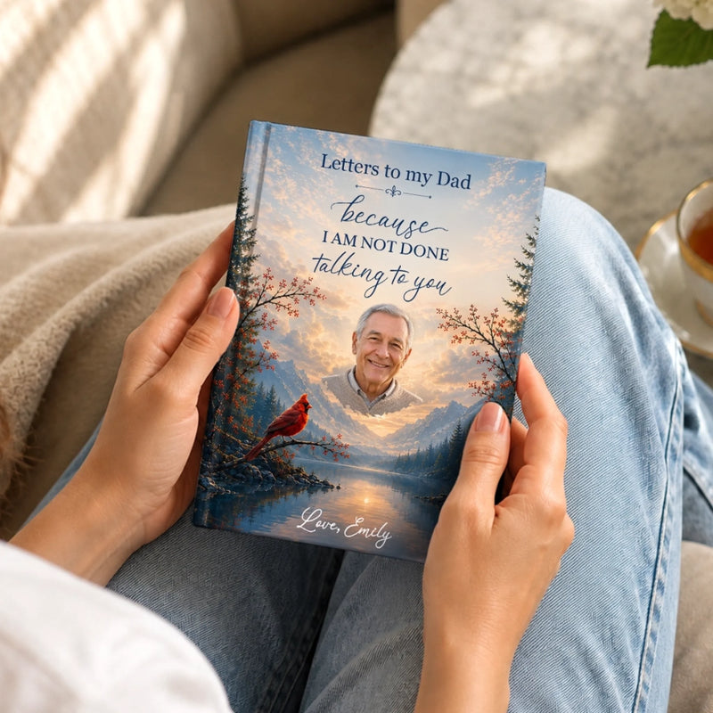 Custom Photo Hardcover Journal - Personalized  Memorial Sympathy Gifts For Loss Of Mom, Dad - Your Love Still Guides Me Home