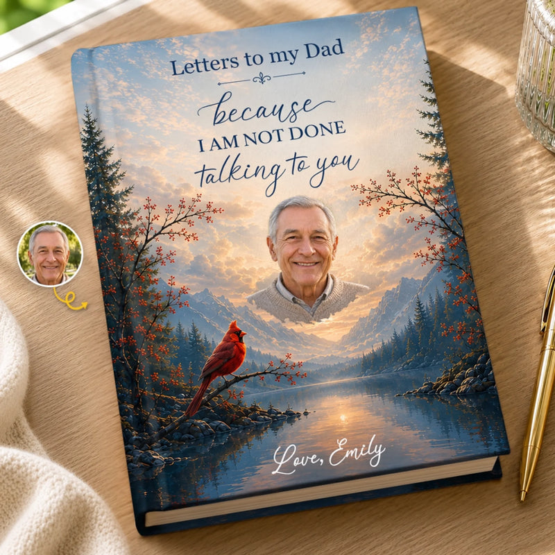 Custom Photo Hardcover Journal - Personalized  Memorial Sympathy Gifts For Loss Of Mom, Dad - Your Love Still Guides Me Home