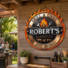 Custom BBQ Shaped Metal Sign - Personalized Grilling Gifts For BBQ Lovers, Husband, Son, Grandson, Brother, Grandpa, Dad, Yourself - Grill And Chill