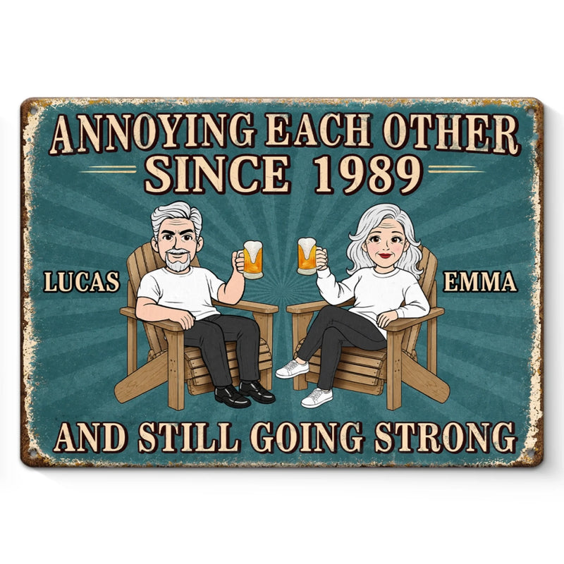 Custom Home Decor Metal Sign - Personalized Anniversary Wedding Gifts For Husband And Wife, Him And Her - Still Better Together Every Day