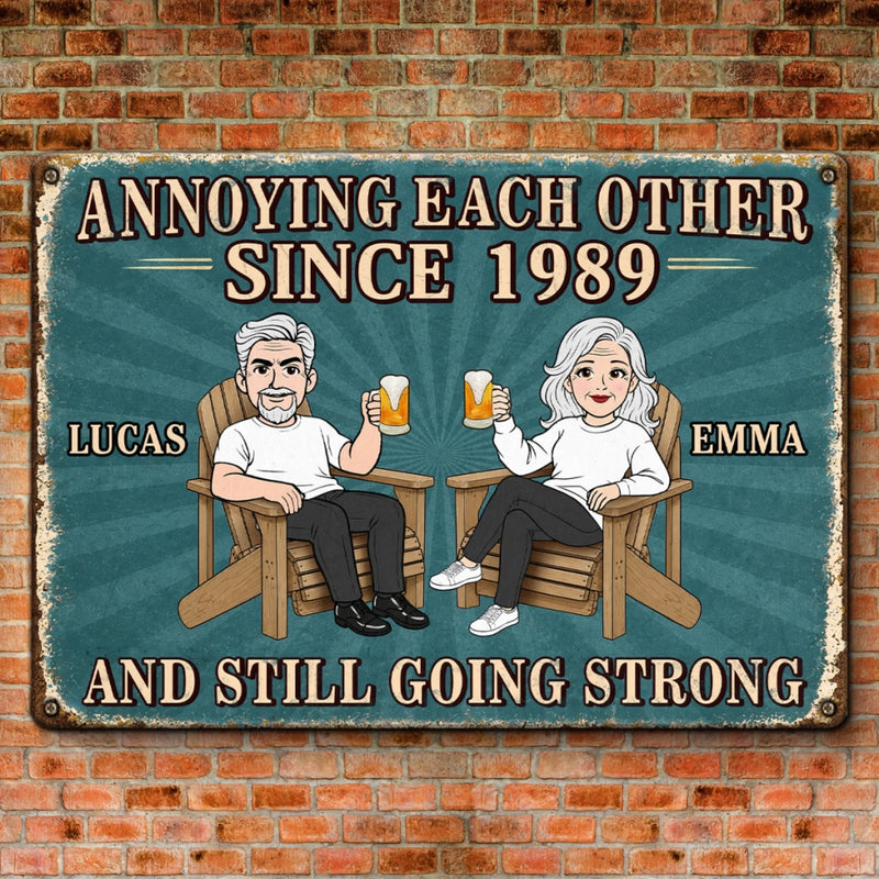 Custom Home Decor Metal Sign - Personalized Anniversary Wedding Gifts For Husband And Wife, Him And Her - Still Better Together Every Day