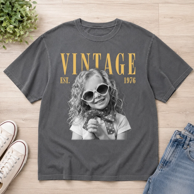 Custom Photo Comfort T-Shirt - Personalized Birthday Gifts For Men, Women - Living The Legend