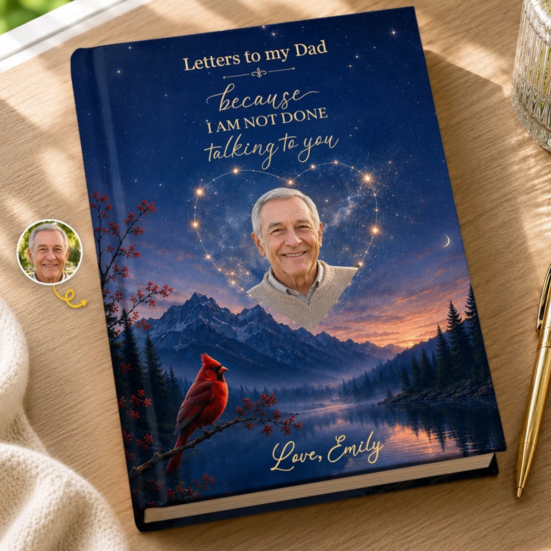 Custom Photo Hardcover Journal - Personalized  Memorial Sympathy Gifts For Loss Of Mom, Dad - Your Love Lives On In Me