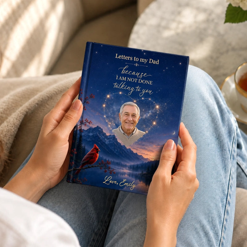 Custom Photo Hardcover Journal - Personalized  Memorial Sympathy Gifts For Loss Of Mom, Dad - Your Love Lives On In Me