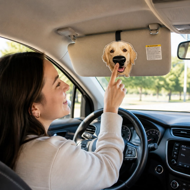 Custom Photo Squishy Nose Car Visor Ornament – Personalized Birthday Gifts For Dog Lovers, Dog Dad And Mom - Boopable Love On The Go