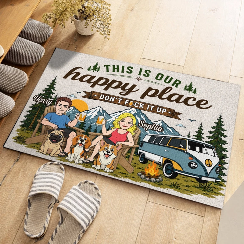 Custom Home Decor Decorative Mat - Personalized Birthday Camping Gifts For Campers, Husband And Wife, Dog Dad And Mom - Life Is Better Outdoors Together