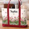 Custom Canvas Tote Bag - Personalized Birthday Gifts For Wife, Daughter, Besties, Sisters, Granddaughter, Grandma, Mom, Yourself - Sweet Floral Bliss On Go