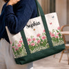 Custom Canvas Tote Bag - Personalized Birthday Gifts For Wife, Daughter, Besties, Sisters, Granddaughter, Grandma, Mom, Yourself - Sweet Floral Bliss On Go