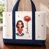 Custom Canvas Tote Bag - Personalized Birthday Gifts For Wife, Daughter, Besties, Sisters, Granddaughter, Grandma, Mom, Yourself - Your Name In Floral Paradise