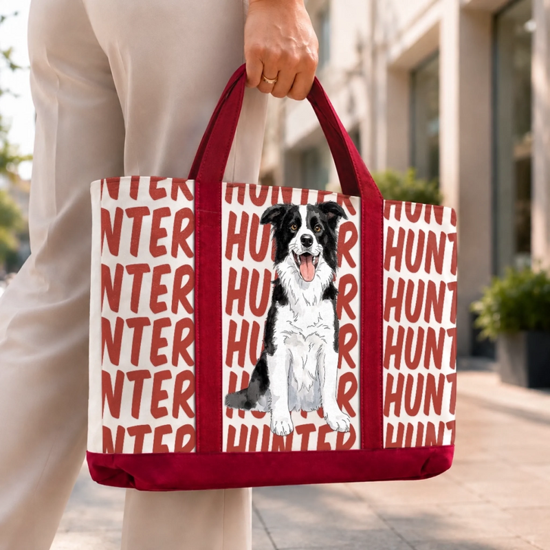 Custom Photo Canvas Tote Bag - Personalized Birthday Gifts For Dog Cat Lovers, Dog Dad And Mom, Cat Owners - Chasing Happy Days With Pets